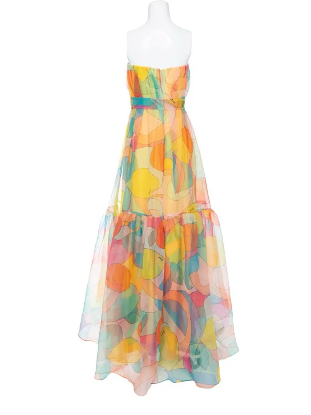 STAUD Tiered Abstract-Print Maxi Dress Citrus Kaleidoscope - Picture 7 of 7